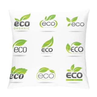 Personality  Ecology Icon Set. Eco-icons Pillow Covers