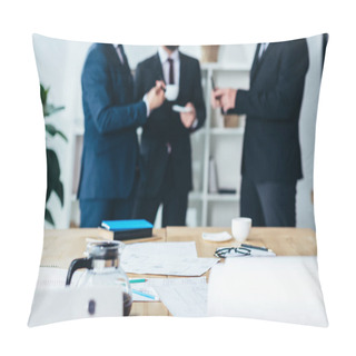 Personality  Businessmen Talking In Office Pillow Covers