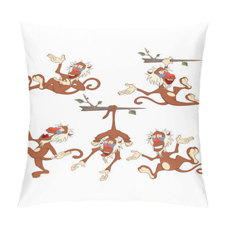 Personality  Funny Cheerful Monkeys Pillow Covers
