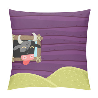 Personality  Funny Bull Eats Hay Pillow Covers