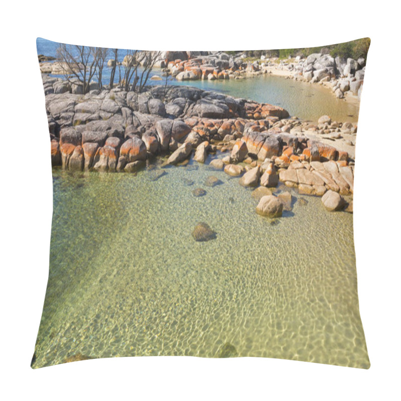 Personality  Pretty Coastal Scene With Turquoise Waters Rippled, Rocky Coastline, Tasmania Pillow Covers
