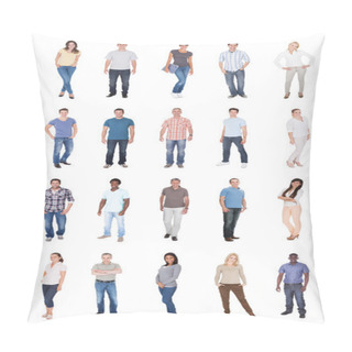 Personality  Collage Of Multiethnic People In Casuals Pillow Covers