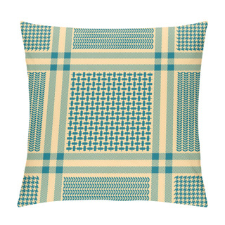 Personality  Squared Keffiyeh Vector Pattern With Geometric Motifs.  Pillow Covers