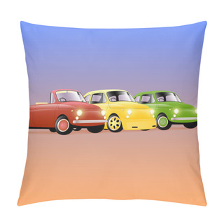 Personality  Tuning Retro Car Set, Vector Pillow Covers