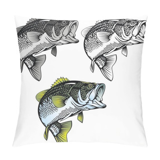 Personality  Bass Fish Isolated  Pillow Covers