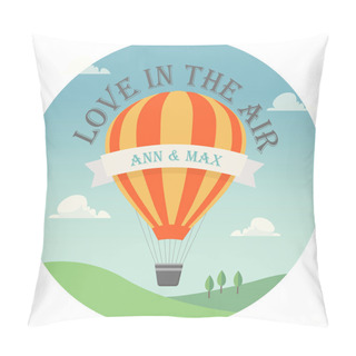 Personality  Wedding Invitation Card With Flying Hot Air Balloon Pillow Covers