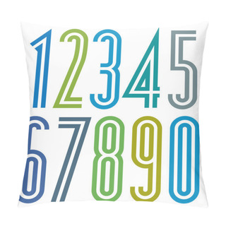 Personality  Striped Numbers With Double Lines Pillow Covers