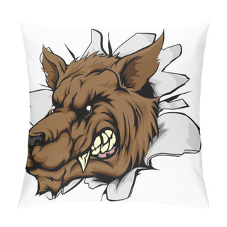 Personality  Wolf Sports Mascot Breakthrough Pillow Covers