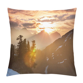 Personality  Beautiful Mountain Peak In  North Cascade Range, Washington / USA Pillow Covers
