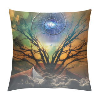 Personality  Surreal Artisitc Image With Time Spiral Pillow Covers