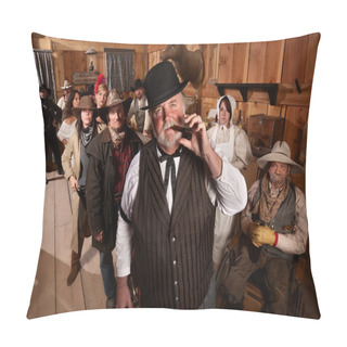 Personality  Tough Saloon Boss With Customers Pillow Covers