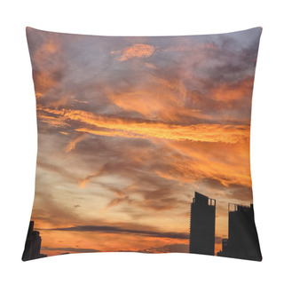 Personality  Sunset Clouds In The Sky Background Over The City Pillow Covers