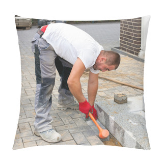 Personality  Construction Worker Build Up Pavement And Terrace Pillow Covers