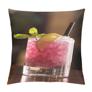 Personality  Cocktail With Blackberries And Straw Pillow Covers