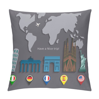 Personality  Concept Of Planning Vacation.  Pillow Covers