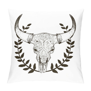 Personality  Cow Ckull With Horns Pillow Covers