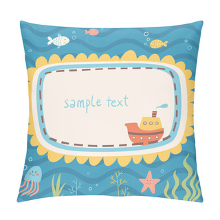 Personality  Sea Life Vector Frame  Pillow Covers