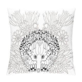 Personality  Hand Drawn Animal  Echidna. Pillow Covers