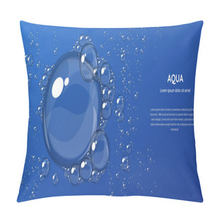 Personality  Abstract Foam, Water Bubbles, Isolated On Blue Background Pillow Covers