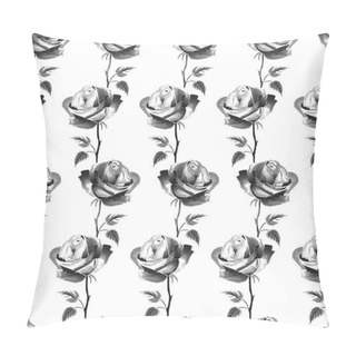 Personality  A Sketch Of Three Tender Roses,outline Of A Contour Rose Pillow Covers