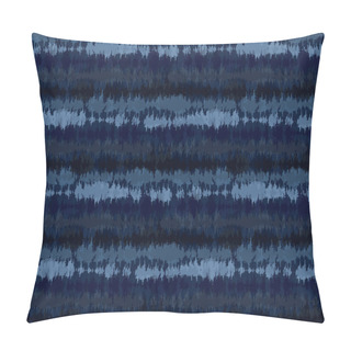 Personality  Broken Stripe Shibori Tie Dye Indigo Blue Texture Background. Bleached Handmade Resist Seamless Pattern. Cloth Effect Textile. Classic Japanese Or Indonesian All Over Print. Vector Repeat Tile Eps 10 Pillow Covers