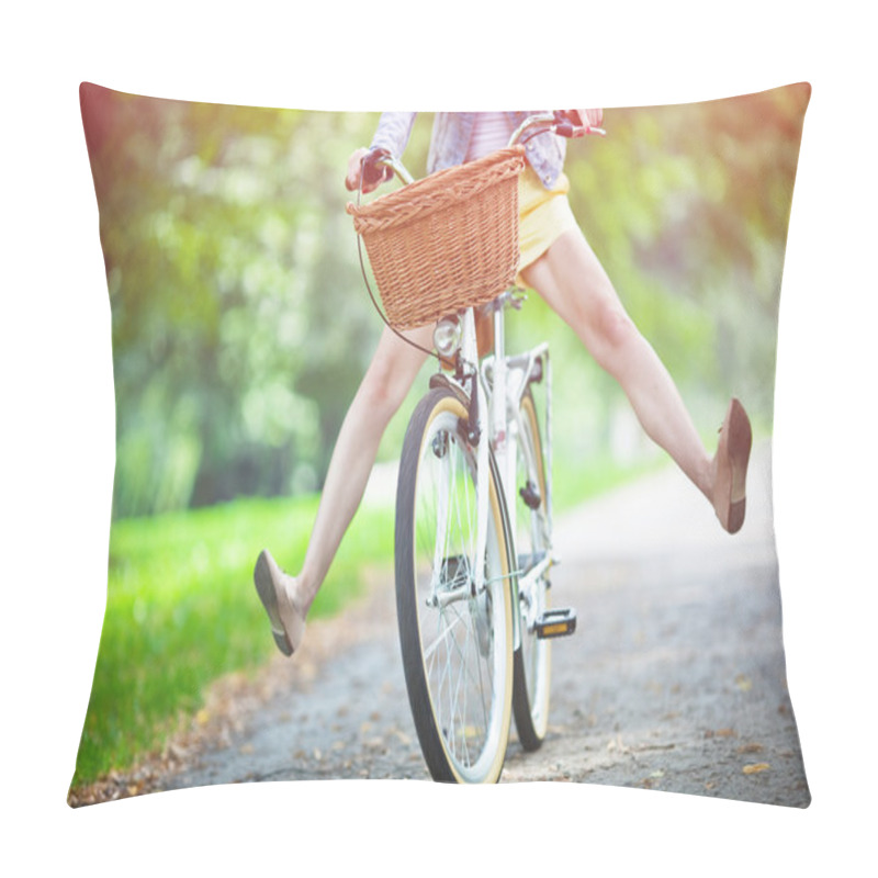 Personality  Woman riding bicycle pillow covers