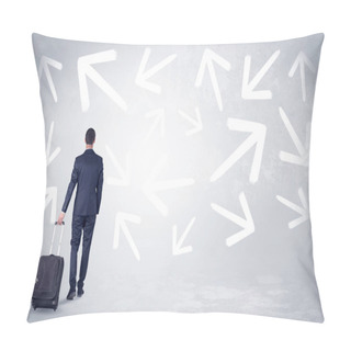 Personality  Businessman Leaving With Pell-mell Arrows Around Pillow Covers