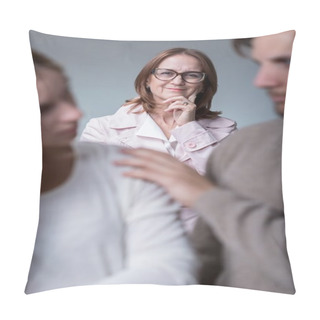 Personality  Couple Therapist Supporting Young Marriage Pillow Covers