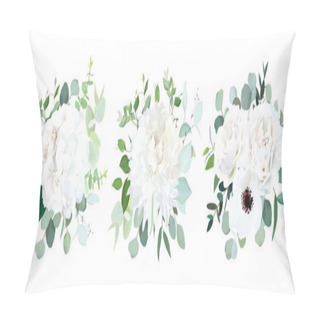 Personality  Wedding White Flowers Vector Design Bouquets Pillow Covers