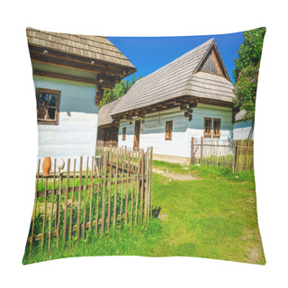 Personality  White Huts In Open-air Museum Of Liptov, Slovakia Pillow Covers
