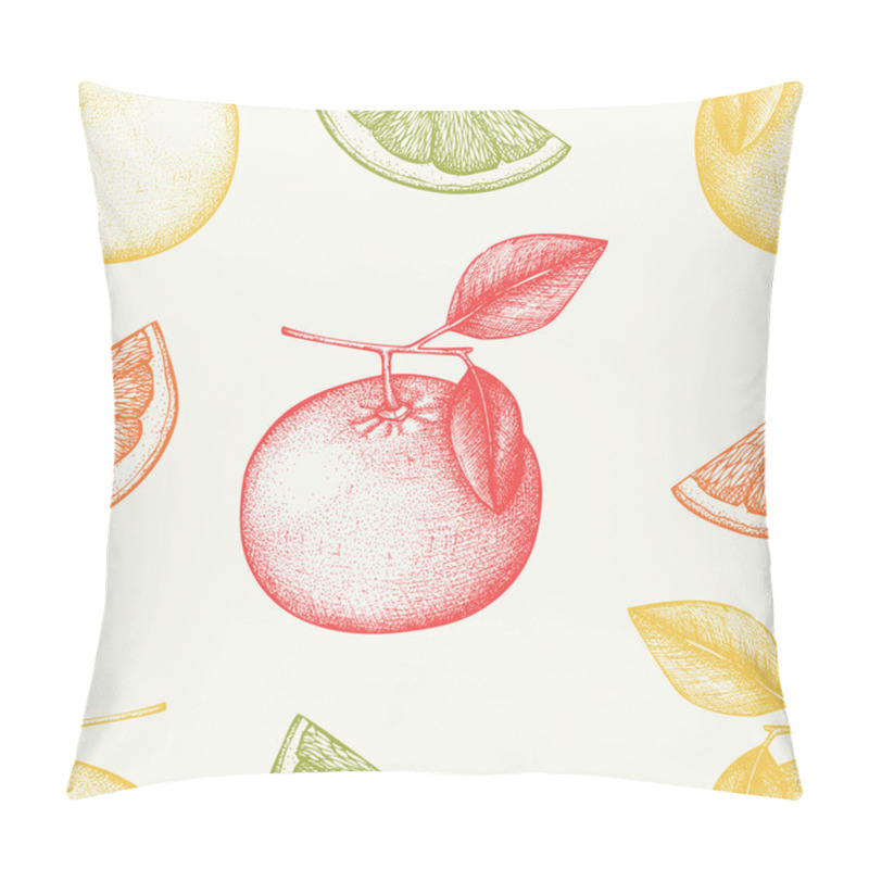 Personality  hand drawn collection of citrus pillow covers