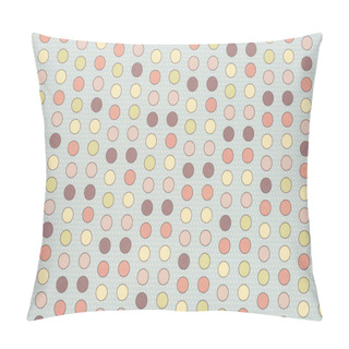 Personality  Set Of Seamless Colored Circles On Gray  Pillow Covers
