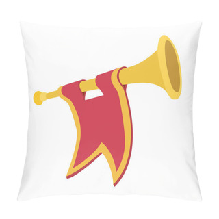Personality  Trumpet With Red Flag Cartoon Pillow Covers