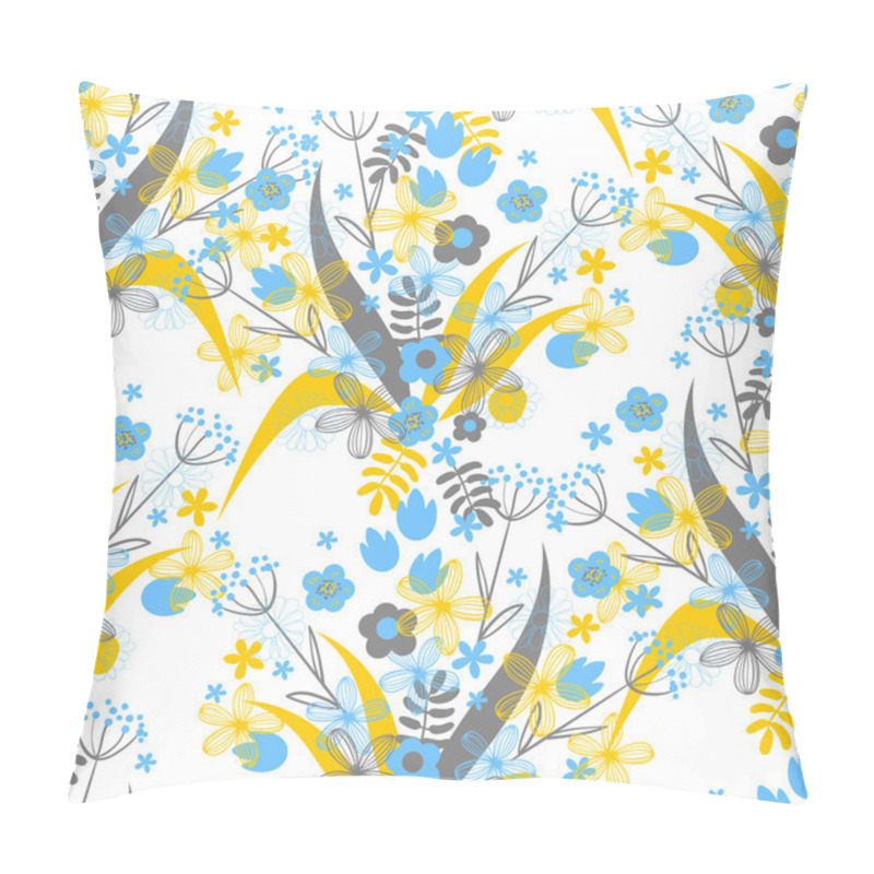 Personality  Seamless Spring Floral Pattern In Doodle Style With Flowers Pillow Covers