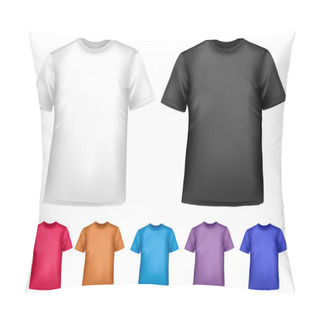 Personality  Black And White And Color Men Polo T-shirts. Design Template. Ve Pillow Covers