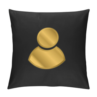 Personality  Black Male User Symbol Gold Plated Metalic Icon Or Logo Vector Pillow Covers