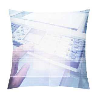 Personality  Hand Pressing On Photocopy Machine Pillow Covers