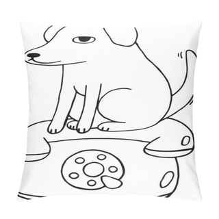 Personality  Dog Sits On The Telephone.Coloring Page For Adults Anf Children. Pillow Covers