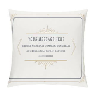 Personality  Vintage Frame With Ornament Template Pillow Covers