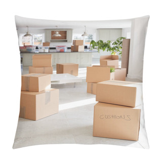 Personality  Stacked Removal Boxes In Empty Room On Moving Day Pillow Covers