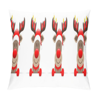 Personality  Banner Reindeer With Advent Candles On The Antler Pillow Covers