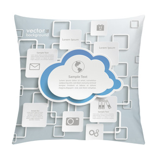 Personality  Blue Cloud White Rectangles Infographic Pillow Covers