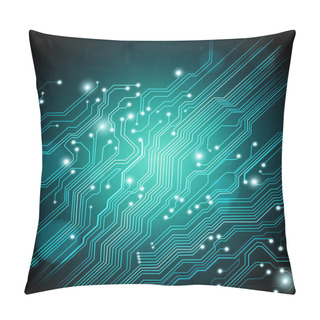 Personality  High Tech Vector Background With Circuit Board Texture Pillow Covers
