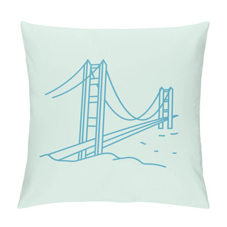 Personality  Golden Gate Bridge Solid Vector Illustration Pillow Covers