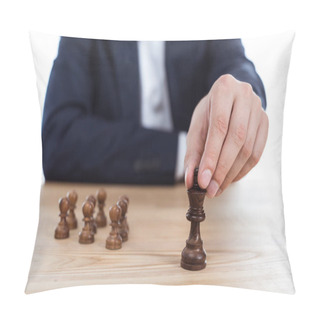Personality  Businessman Playing Chess Pillow Covers