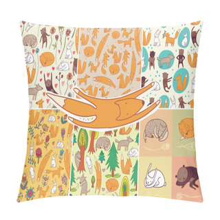 Personality  Seamless Pattern With Animals Pillow Covers