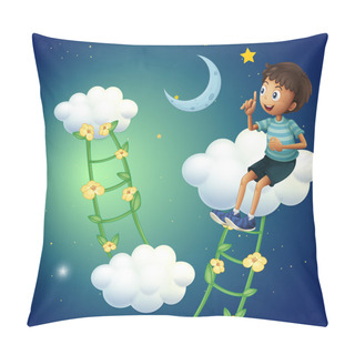 Personality  A Boy Sitting At The Cloud Pillow Covers