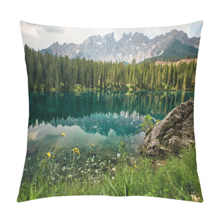 Personality  Landscape Of Carezza Lake, Dolomites, Italy Pillow Covers