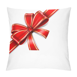 Personality  Red And Gold Gift Bow Pillow Covers