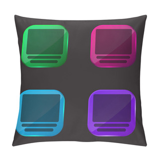 Personality  Album Four Color Glass Button Icon Pillow Covers